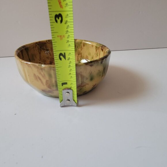Handcrafted Ceramic Bowl With Organic Earth Tones And Unique Glaze Pattern - 5" - Picture 5 of 6